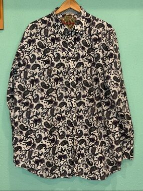 Robert Graham Crisp Paisley Button-Up Shirt. 2XLT.